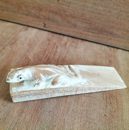 Hand-Carved Doorstop - Gecko