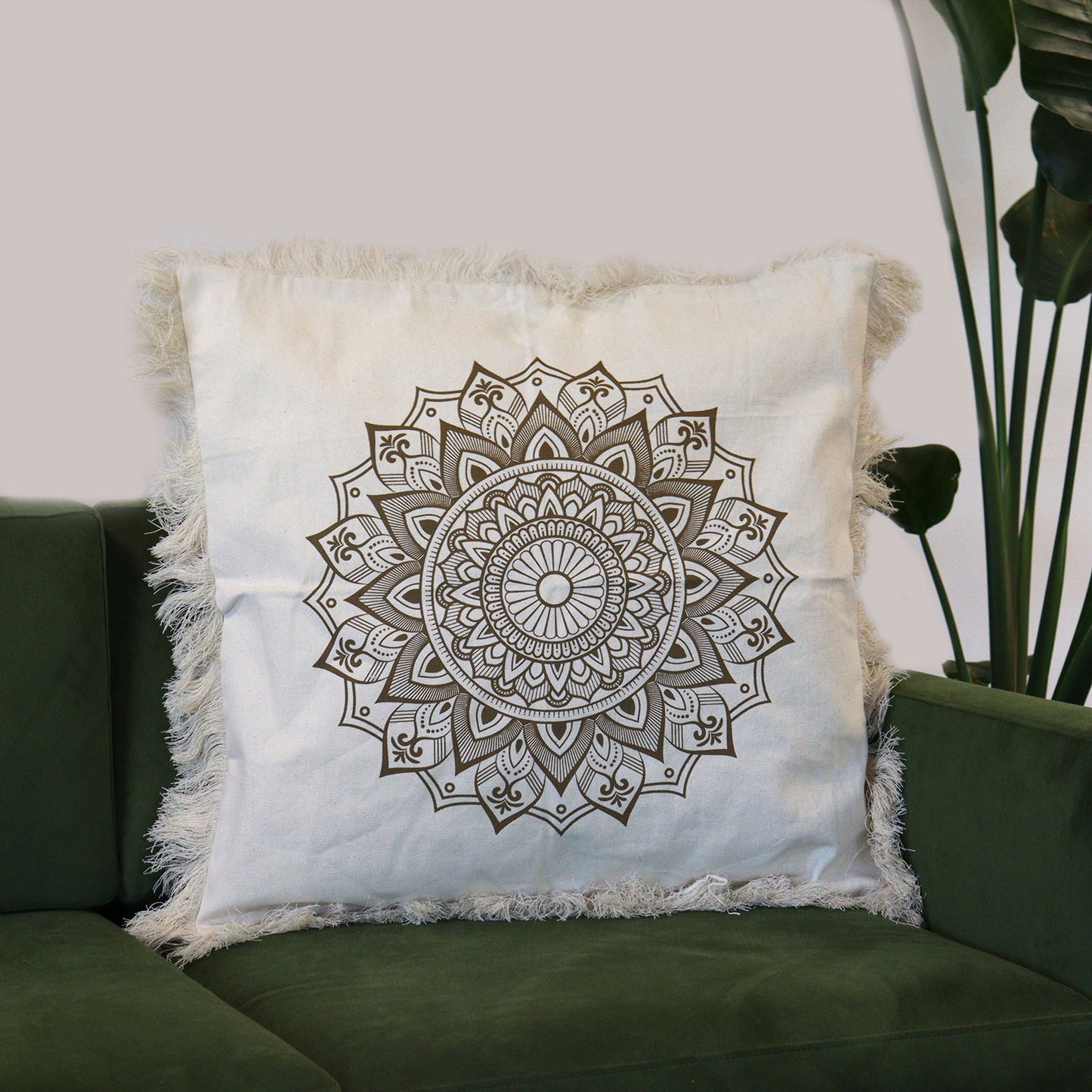Mandala Cushion Cover - Lotus - Bronze - 60 x 60 cm