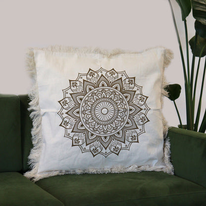 Mandala Cushion Cover - Lotus - Bronze - 60 x 60 cm