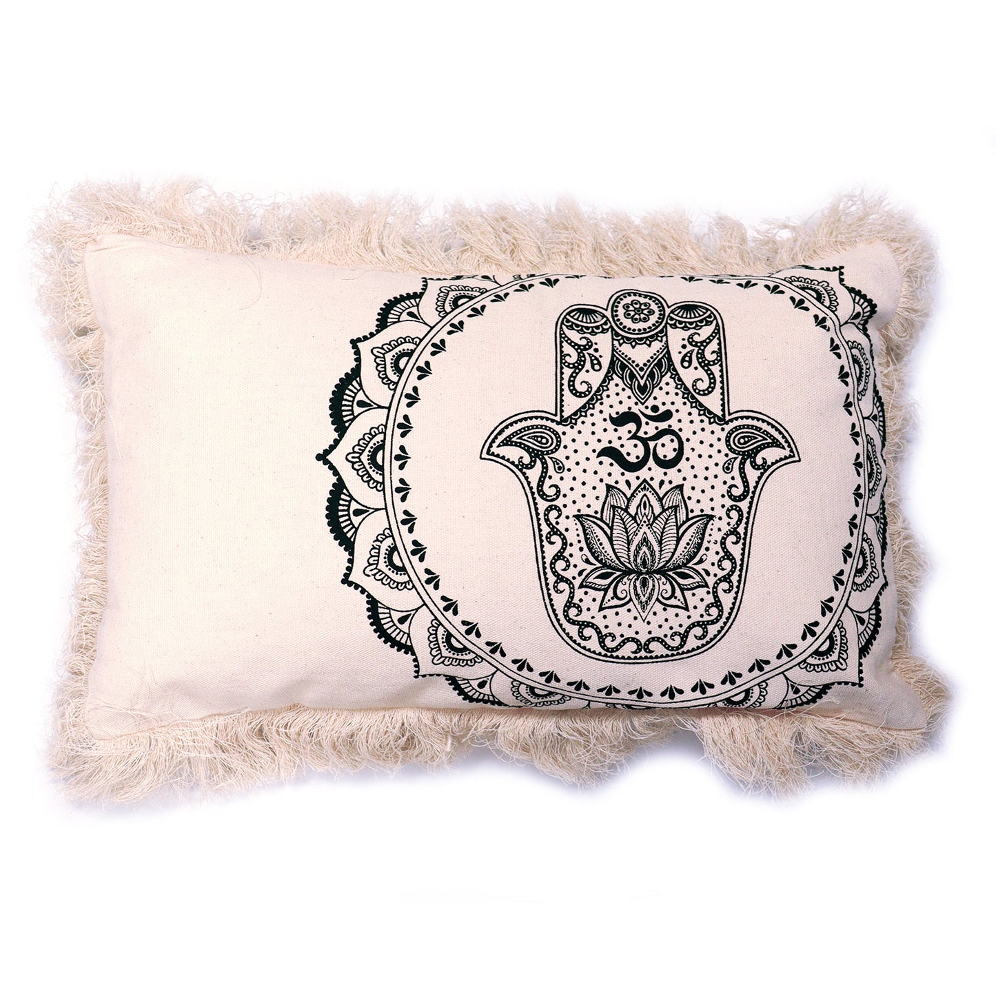 Mandala Cushion Cover - Hamsa - Green - 30 x 50 cm