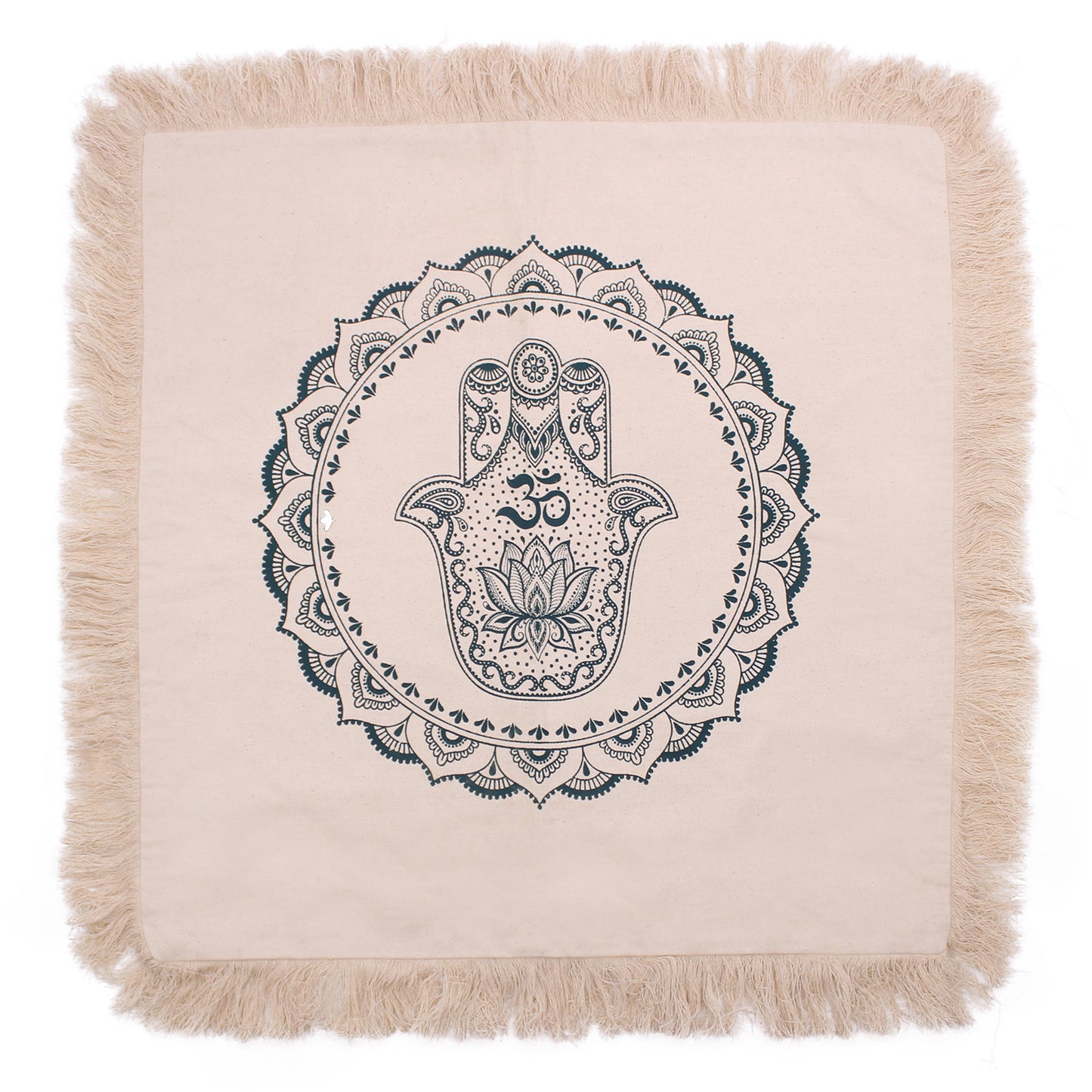 Mandala Cushion Cover - Hamsa - Green - 60 x 60 cm