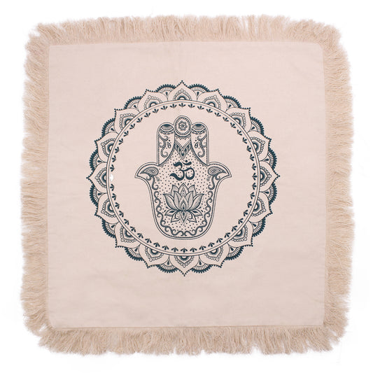 Mandala Cushion Cover - Hamsa - Green - 60 x 60 cm