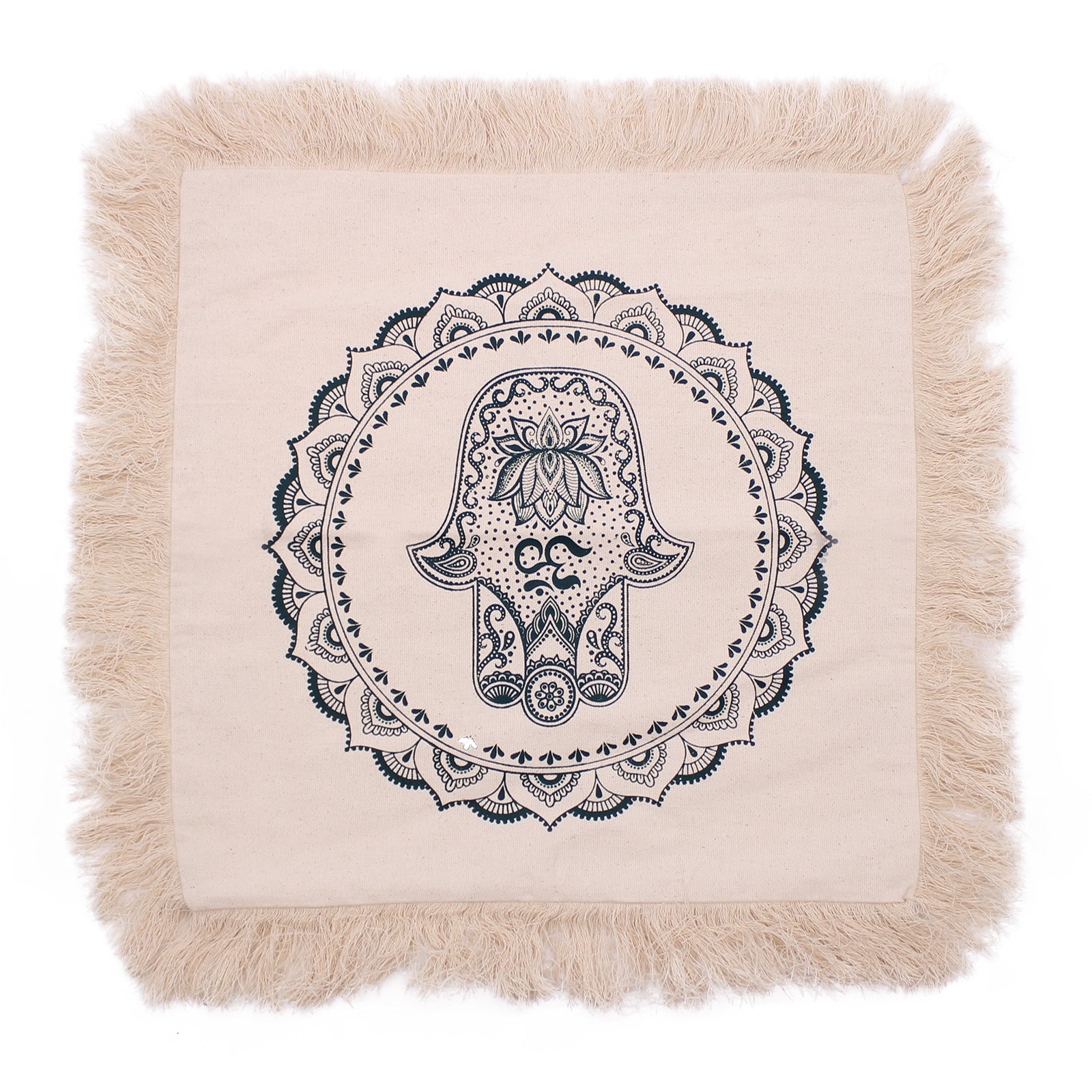 Mandala Cushion Cover - Hamsa - Green - 45 x 45 cm