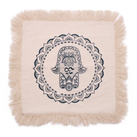 Mandala Cushion Cover - Hamsa - Green - 45 x 45 cm