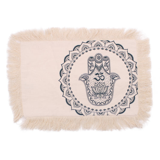 Mandala Cushion Cover - Hamsa - Green - 30 x 50 cm