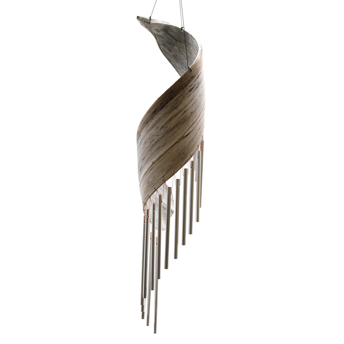 Coconut Leaf Windchimes - Whitewash