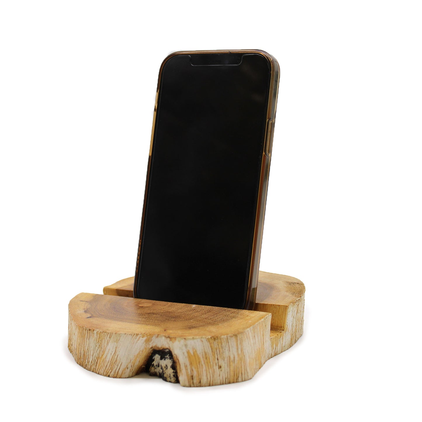 Phone Holder - Gamal Wood - Whitewash - Large