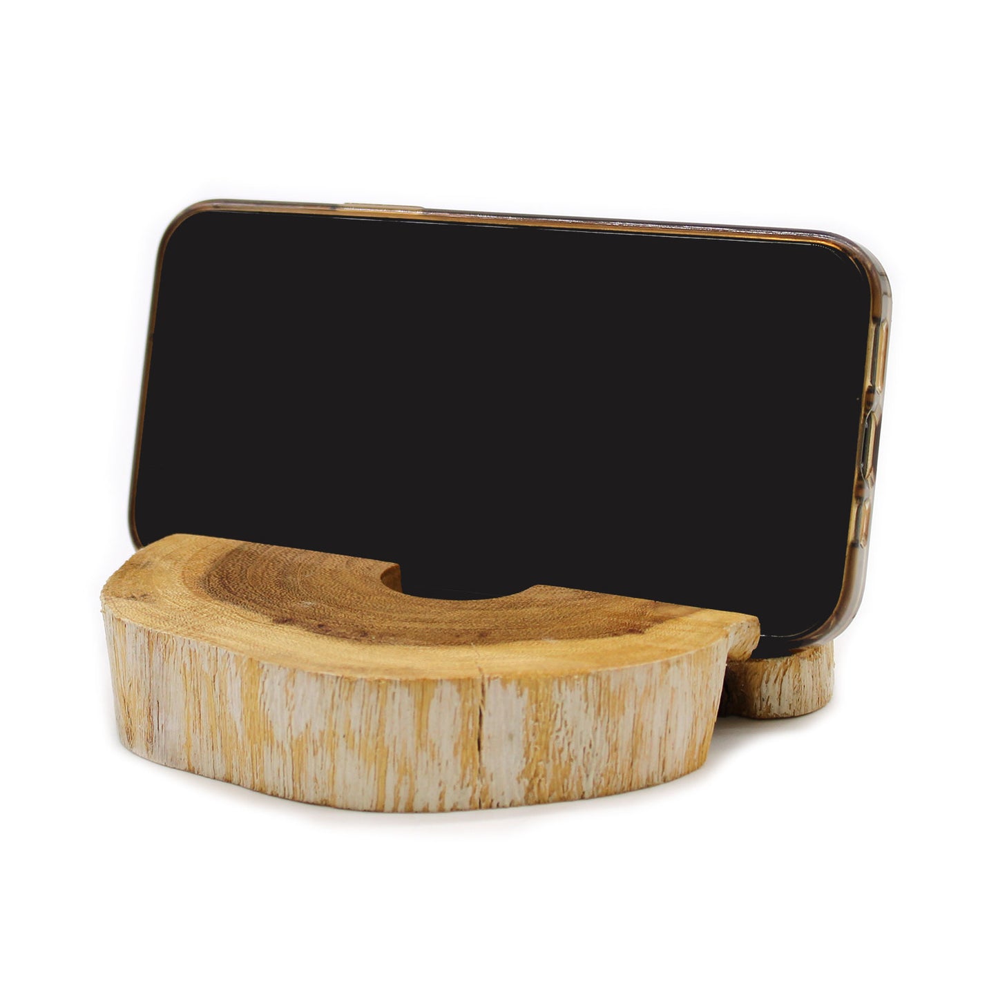 Phone Holder - Gamal Wood - Whitewash - Large