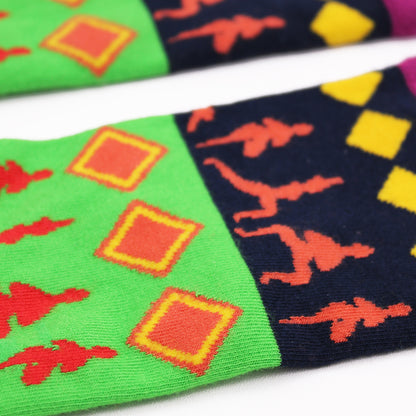 Hop Hare Bamboo Socks - Yoga Poses - Medium / Large (7.5 - 11.5)