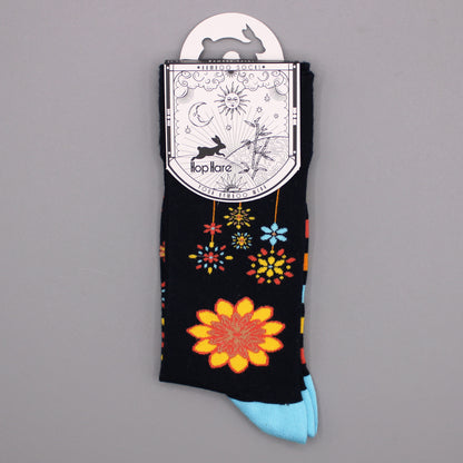 Hop Hare Bamboo Socks - Mandala Flowers - Small / Medium (3.5 - 6.5)