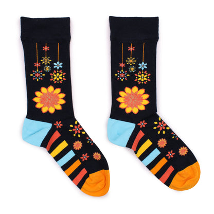 Hop Hare Bamboo Socks - Mandala Flowers - Medium / Large (7.5 - 11.5)