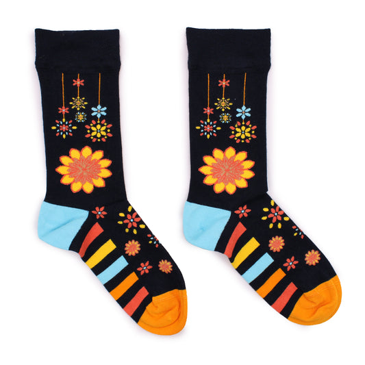 Hop Hare Bamboo Socks - Mandala Flowers - Medium / Large (7.5 - 11.5)