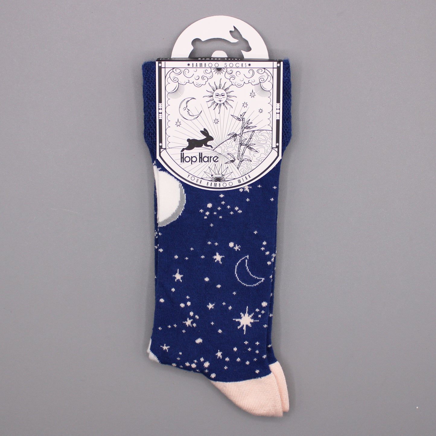 Hop Hare Bamboo Socks - Moon Walk - Medium / Large (7.5 - 11.5)