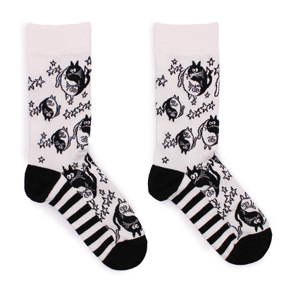 Hop Hare Bamboo Socks - Ying Yang - Medium / Large (7.5 - 11.5)