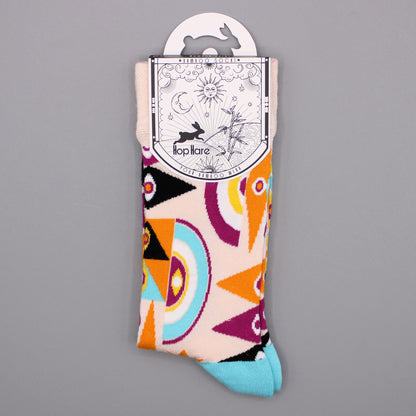 Hop Hare Bamboo Socks - Psychedelic Evil Eye - Small / Medium (3.5 - 6.5)