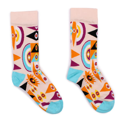 Hop Hare Bamboo Socks - Psychedelic Evil Eye - Small / Medium (3.5 - 6.5)