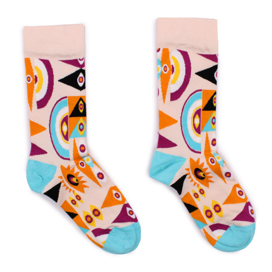Hop Hare Bamboo Socks - Psychedelic Evil Eye - Medium / Large (7.5 - 11.5)