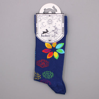 Hop Hare Bamboo Socks - Rainbow Chakra - Small / Medium (3.5 - 6.5)