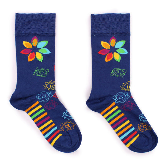 Hop Hare Bamboo Socks - Rainbow Chakra - Medium / Large (7.5 - 11.5)
