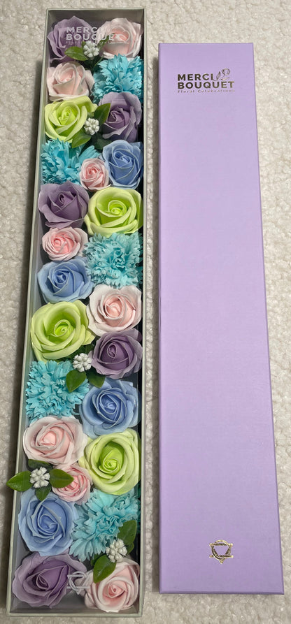 Baby Blessings Soap Flowers - Blues in Extra Long Box