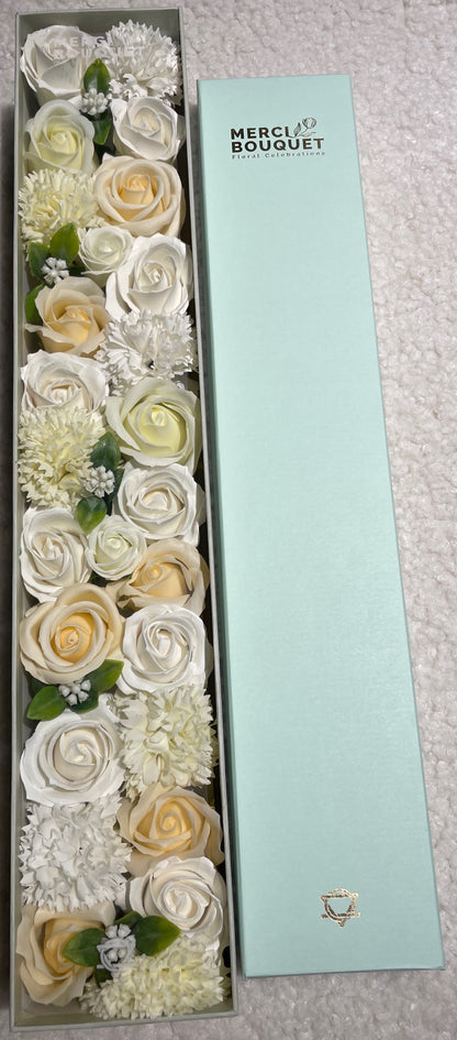 Wedding Blessings Soap Flowers - White & Ivory in Extra Long Box