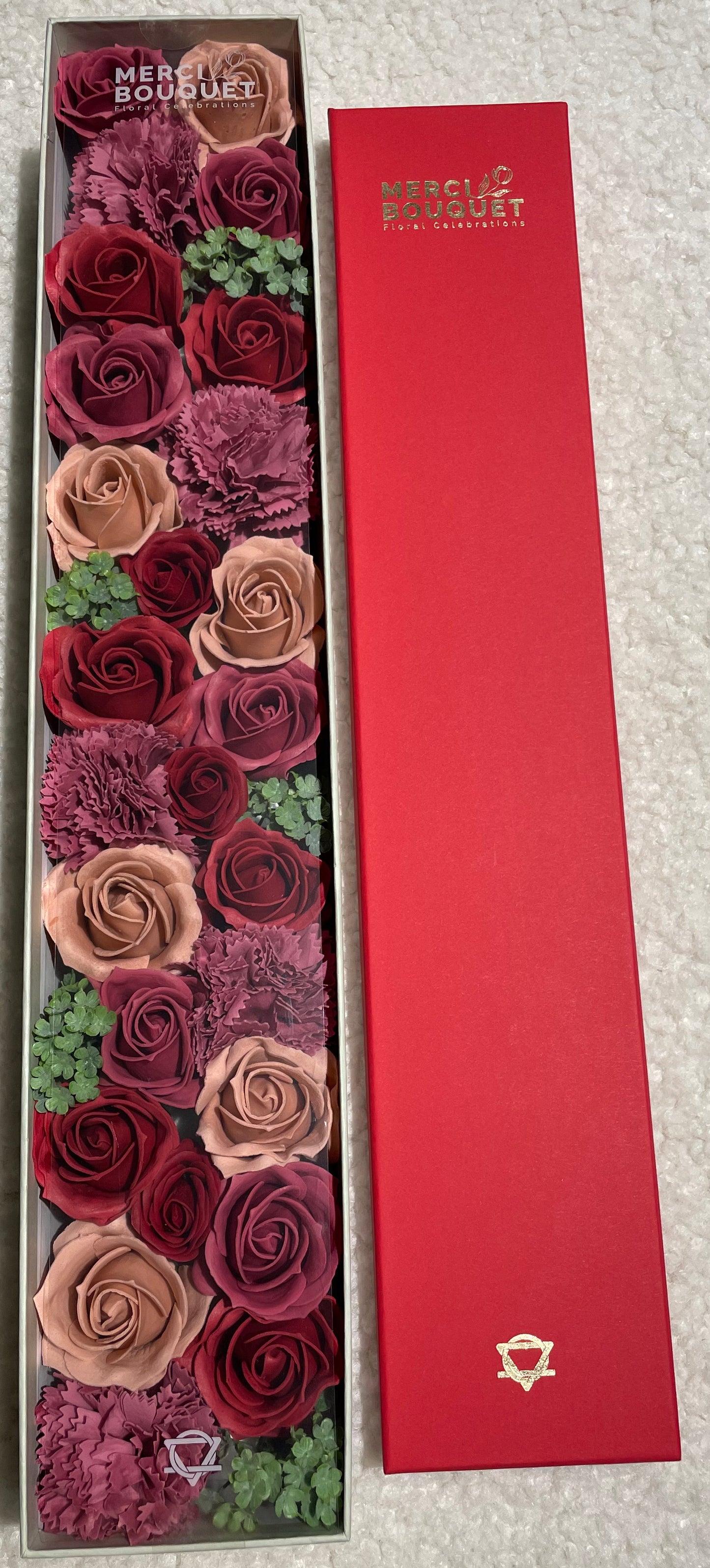 Vintage Roses Soap Flowers - Extra Long Box