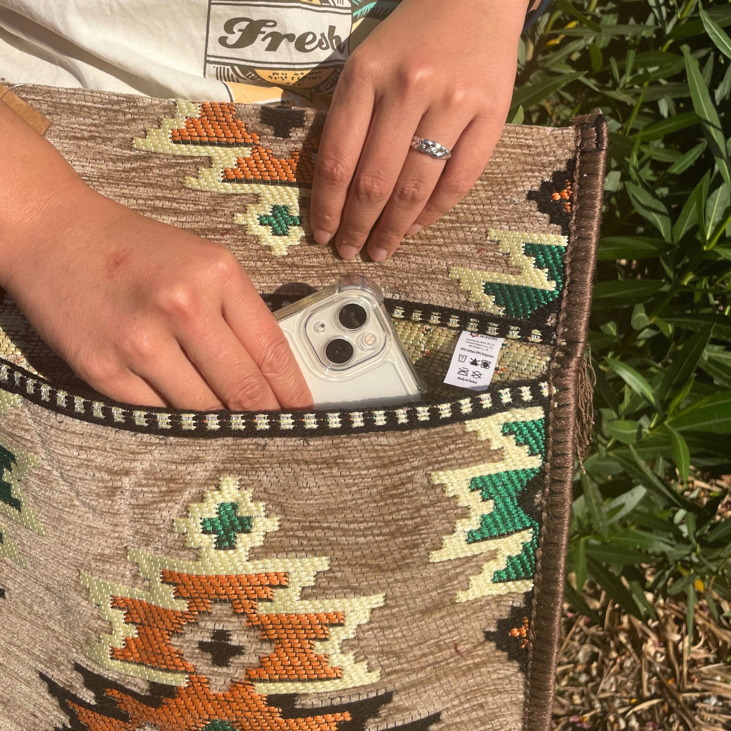 Beige Kilim Messenger Festival Bag