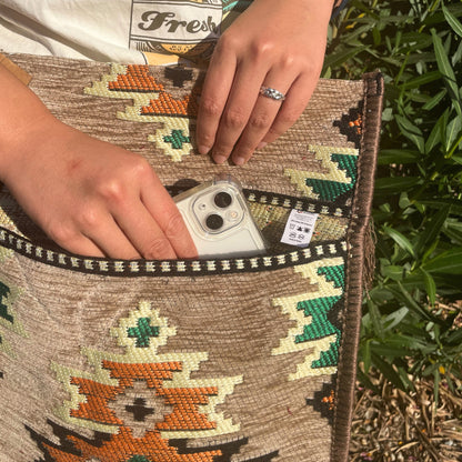 Beige Kilim Messenger Festival Bag
