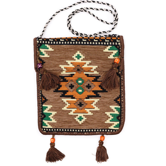 Beige Kilim Messenger Festival Bag