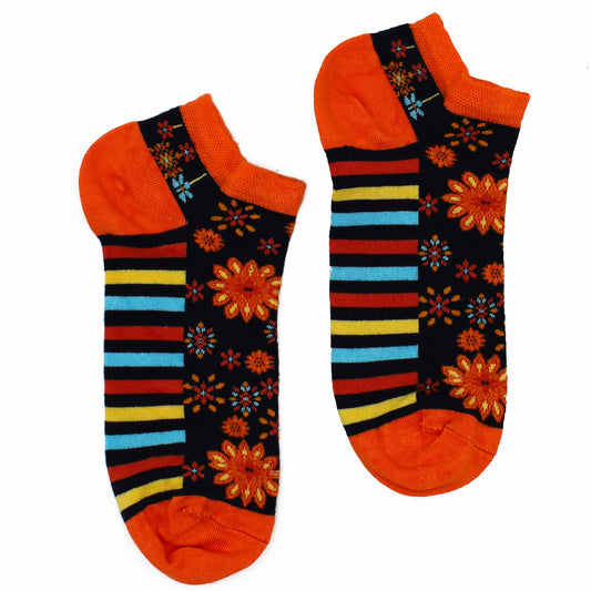Hop Hare Bamboo Socks - Low Cut - Mandala Flowers - Medium / Large (7.5 - 11.5)