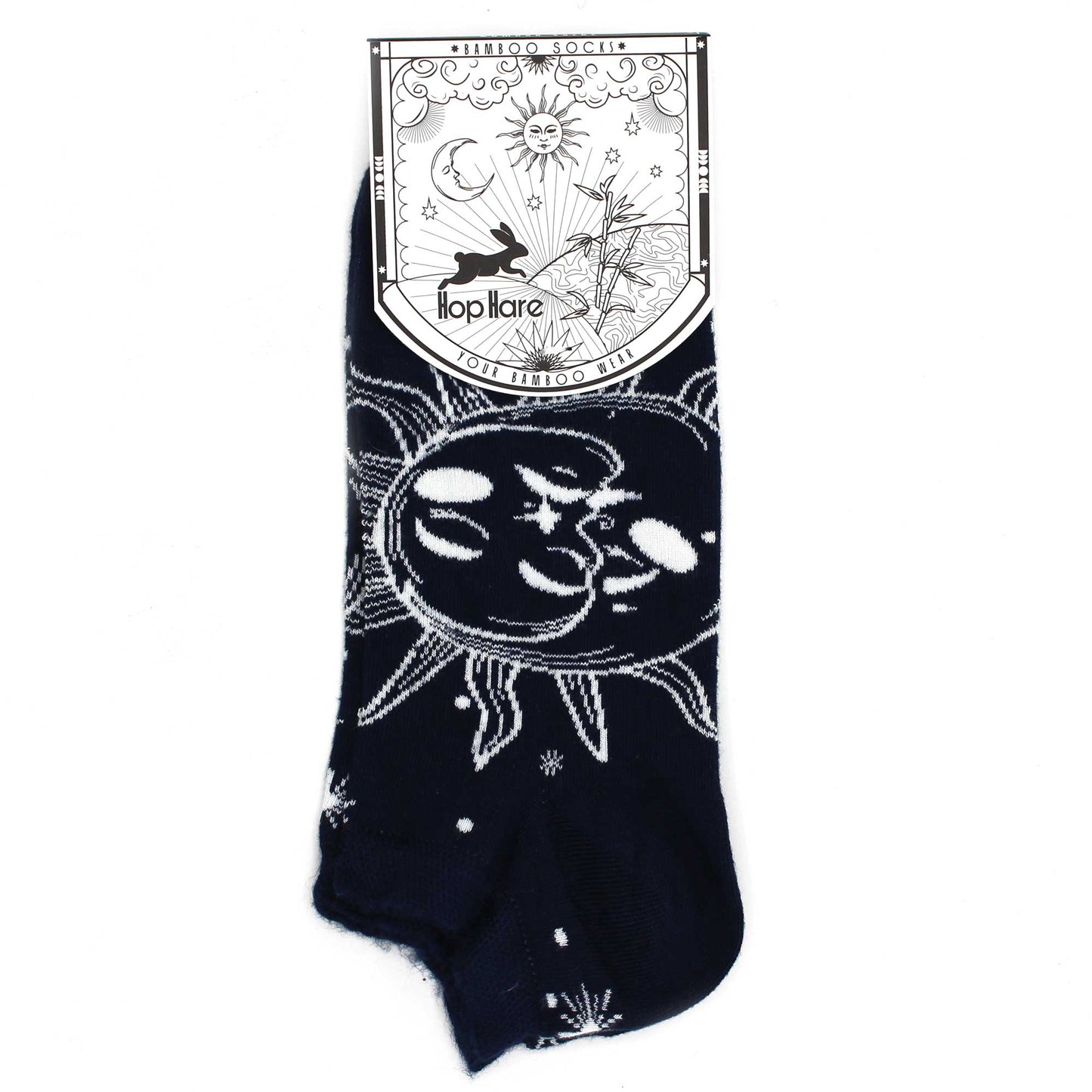 Hop Hare Bamboo Socks - Low Cut - Sun and Moon - Medium / Large (7.5 - 11.5)