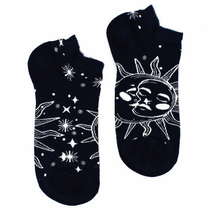 Hop Hare Bamboo Socks - Low Cut - Sun and Moon - Medium / Large (7.5 - 11.5)