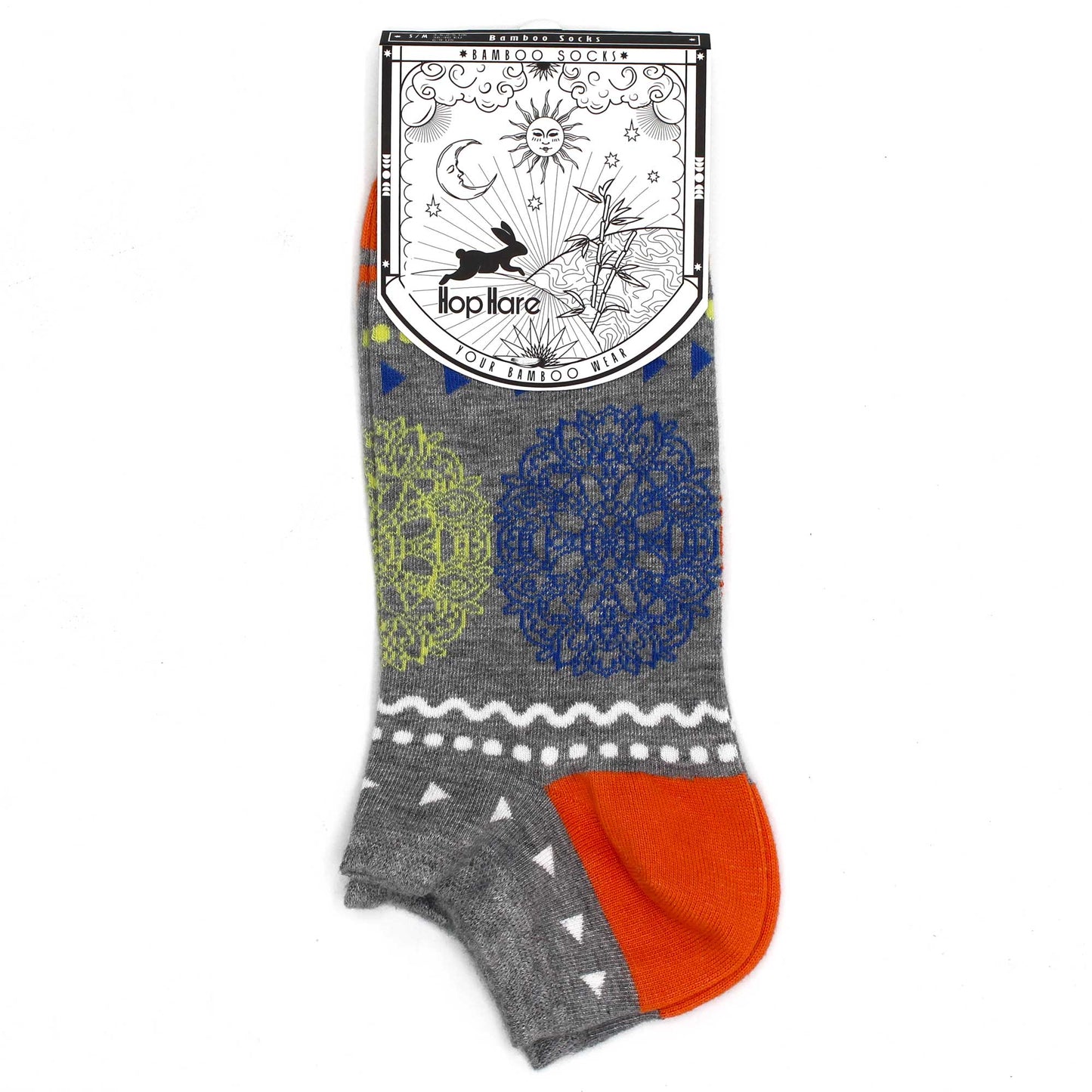 Hop Hare Bamboo Socks - Low Cut - Flowers of Life - Medium / Large (7.5 - 11.5)
