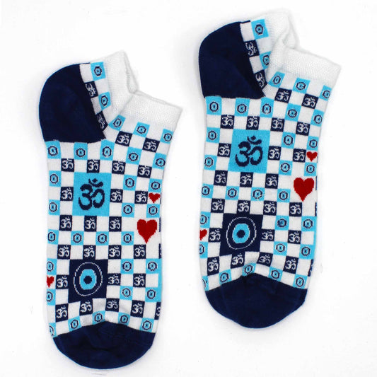 Hop Hare Bamboo Socks - Low Cut - Ohm Evil Eye - Medium / Large (7.5 - 11.5)