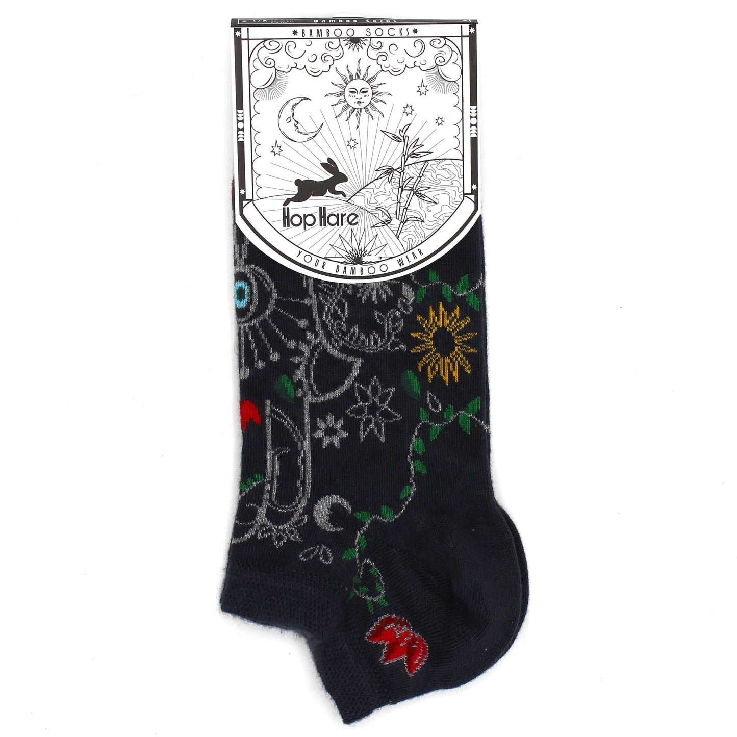 Hop Hare Bamboo Socks - Low Cut - Hamsa - Medium / Large (7.5 - 11.5)