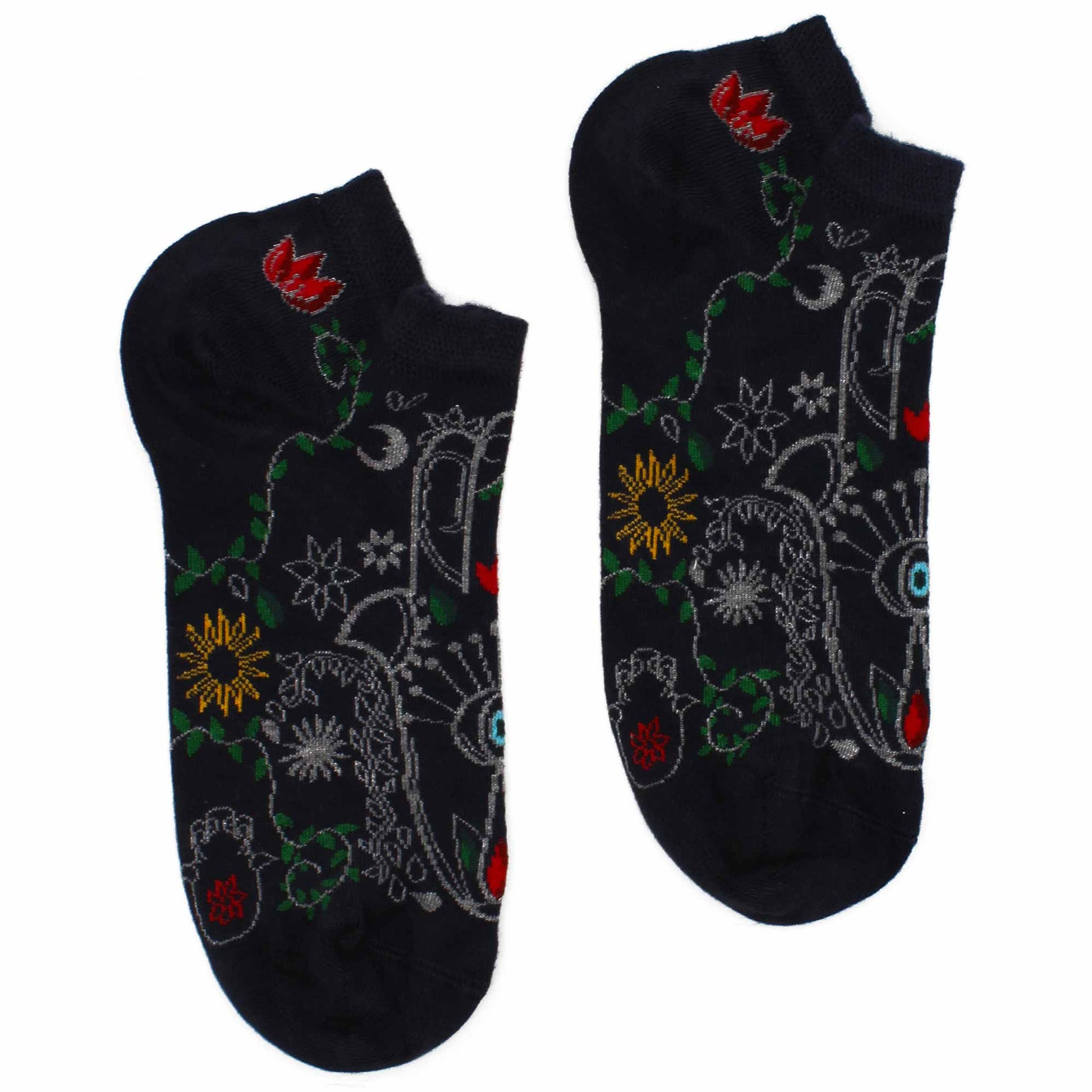 Hop Hare Bamboo Socks - Low Cut - Hamsa - Medium / Large (7.5 - 11.5)