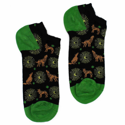 Hop Hare Bamboo Socks - Low Cut - Moonlight Wolfs - Medium / Large (7.5 - 11.5)
