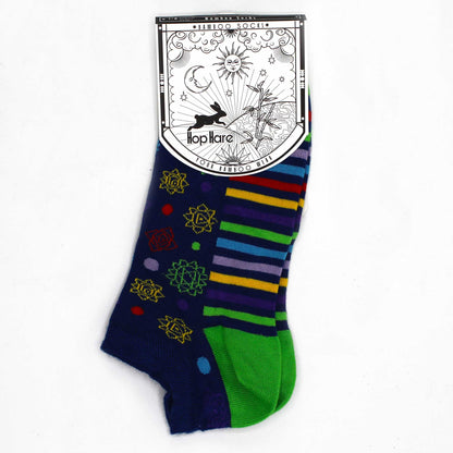 Hop Hare Bamboo Socks - Low Cut - 7 Chakra - Medium / Large (7.5 - 11.5)