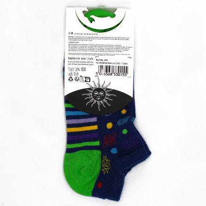 Hop Hare Bamboo Socks - Low Cut - 7 Chakra - Medium / Large (7.5 - 11.5)