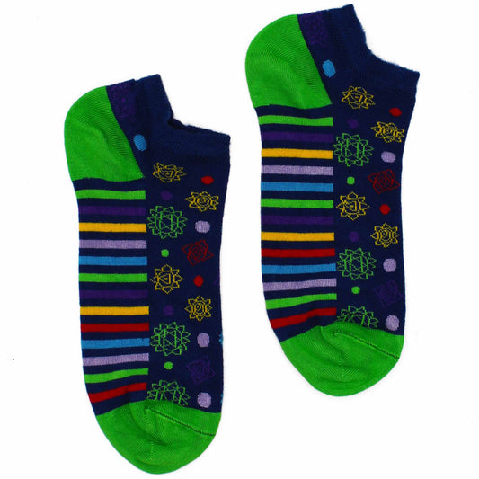 Hop Hare Bamboo Socks - Low Cut - 7 Chakra - Medium / Large (7.5 - 11.5)