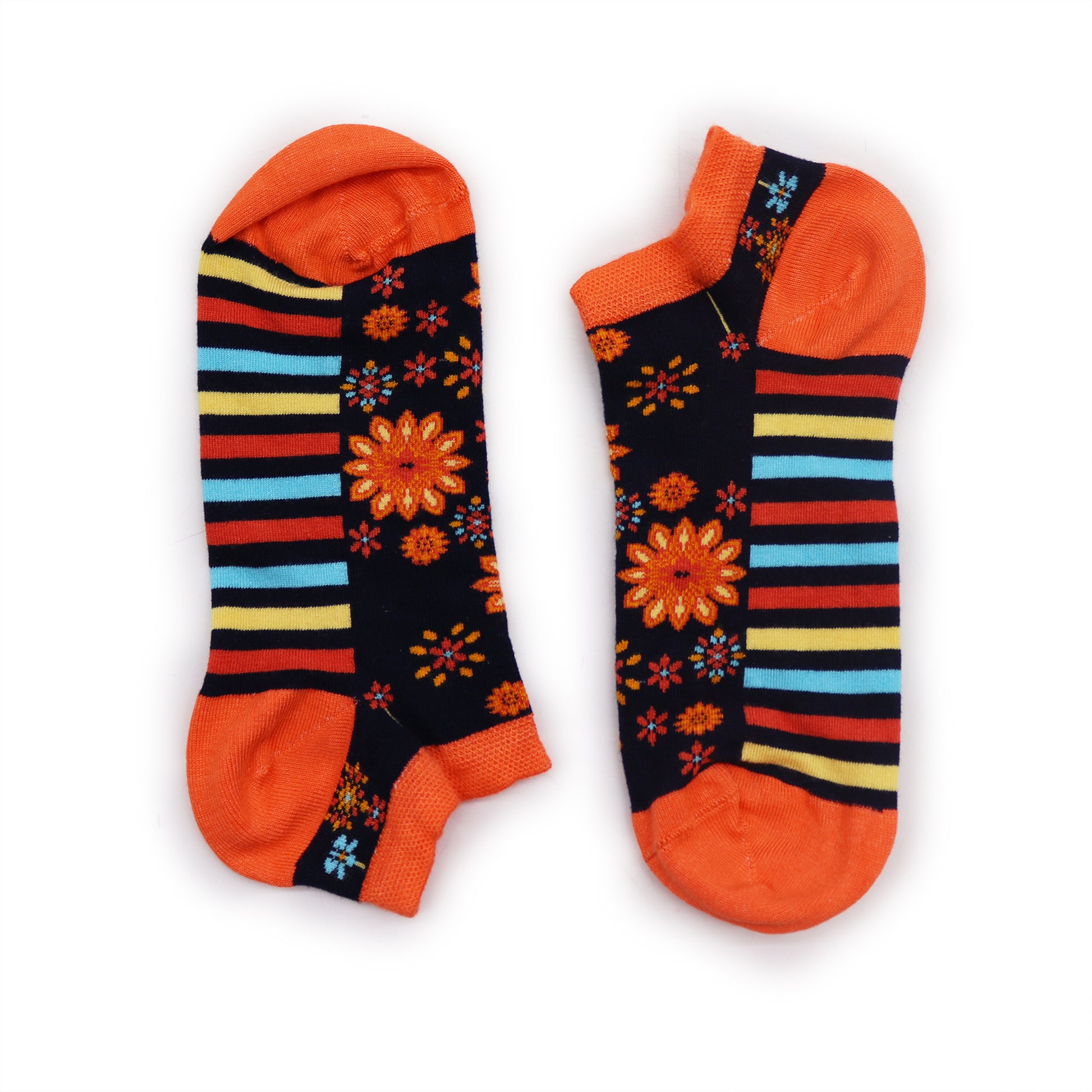 Hop Hare Bamboo Socks - Low Cut - Mandala Flowers - Small / Medium (3.5 - 6.5)