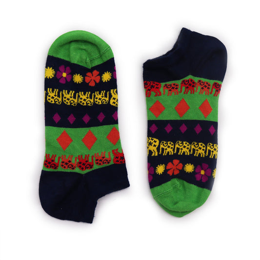 Hop Hare Bamboo Socks - Low Cut - Lucky Elephant - Small / Medium (3.5 - 6.5)
