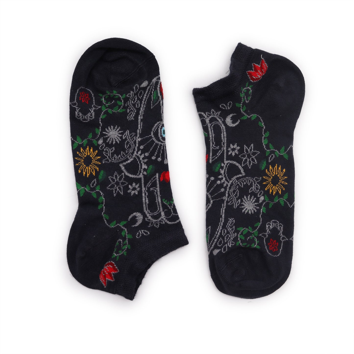 Hop Hare Bamboo Socks - Low Cut - Hamsa - Small / Medium (3.5 - 6.5)