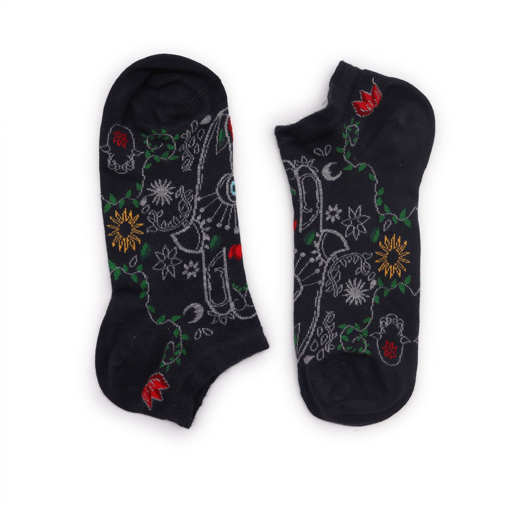 Hop Hare Bamboo Socks - Low Cut - Hamsa - Small / Medium (3.5 - 6.5)