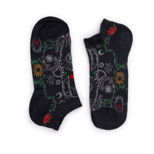 Hop Hare Bamboo Socks - Low Cut - Hamsa - Small / Medium (3.5 - 6.5)