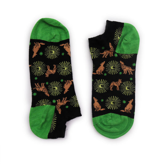 Hop Hare Bamboo Socks - Low Cut - Moonlight Wolfs - Small / Medium (3.5 - 6.5)