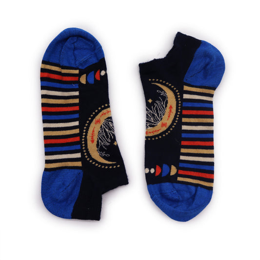Hop Hare Bamboo Socks - Low Cut - Lunar Phases - Small / Medium (3.5 - 6.5)