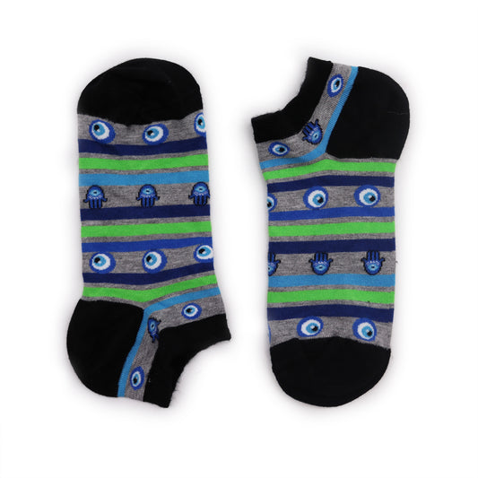 Hop Hare Bamboo Socks - Low Cut - Evil Eye & Hamsa - Small / Medium (3.5 - 6.5)