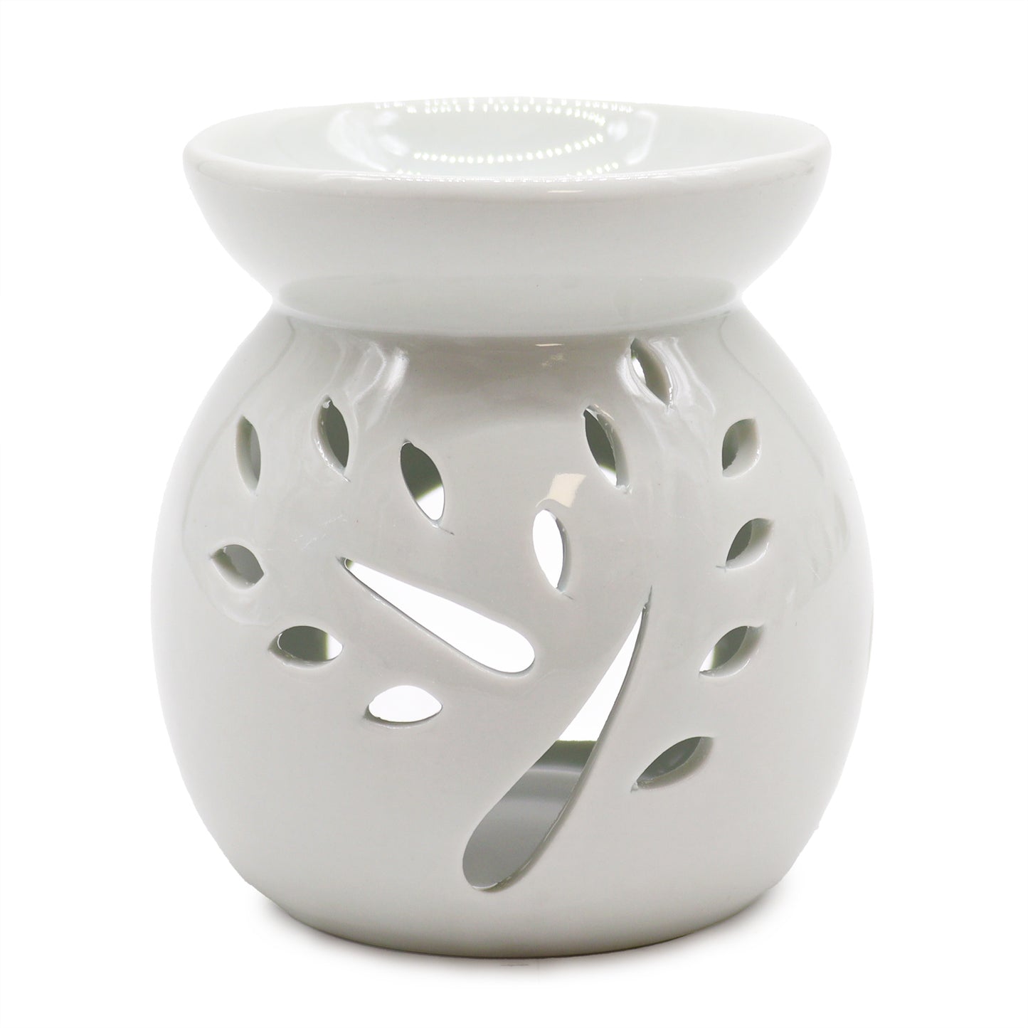 Classic White Oil Burner - Tree Cut-Out - Large