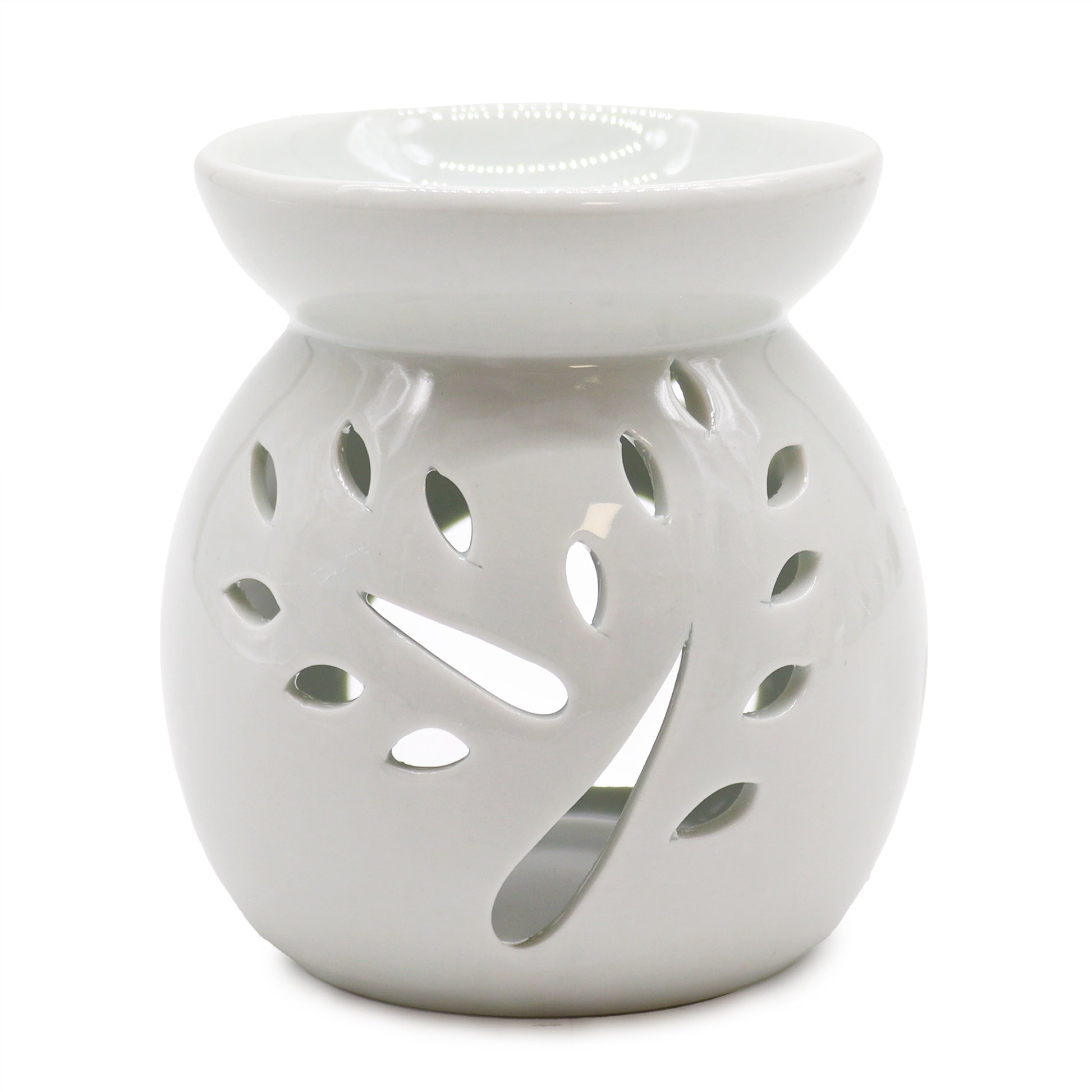 Classic White Oil Burner - Tree Cut-Out - Large